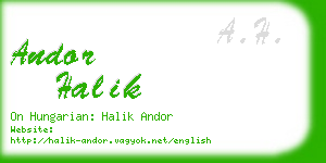 andor halik business card